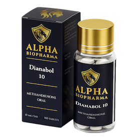 Dianabol doosje en potje van Alpha BioPharma voorkant links